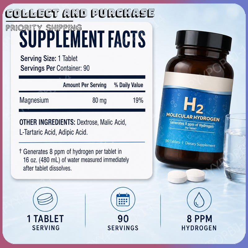 Health With Wellness - Molecular Hydrogen H2 Tablets 90 Count