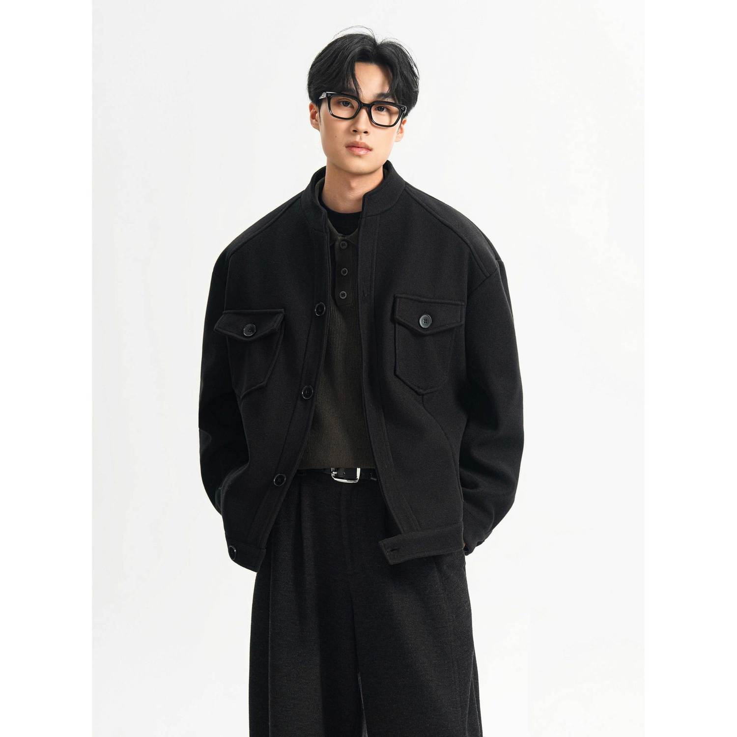 Wool Blend Jacket Man Green He - Health Wellness Training avaliação e preço