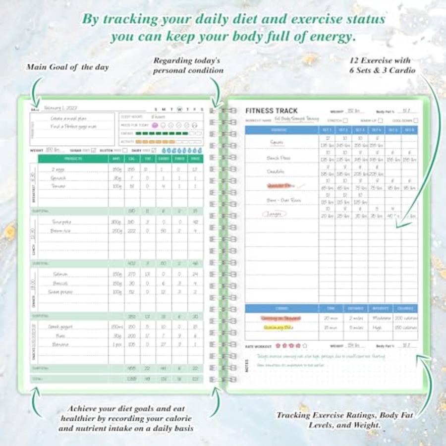 Wellness Planner and Fitness L - Health Wellness Journal Weight Loss avaliação e preço