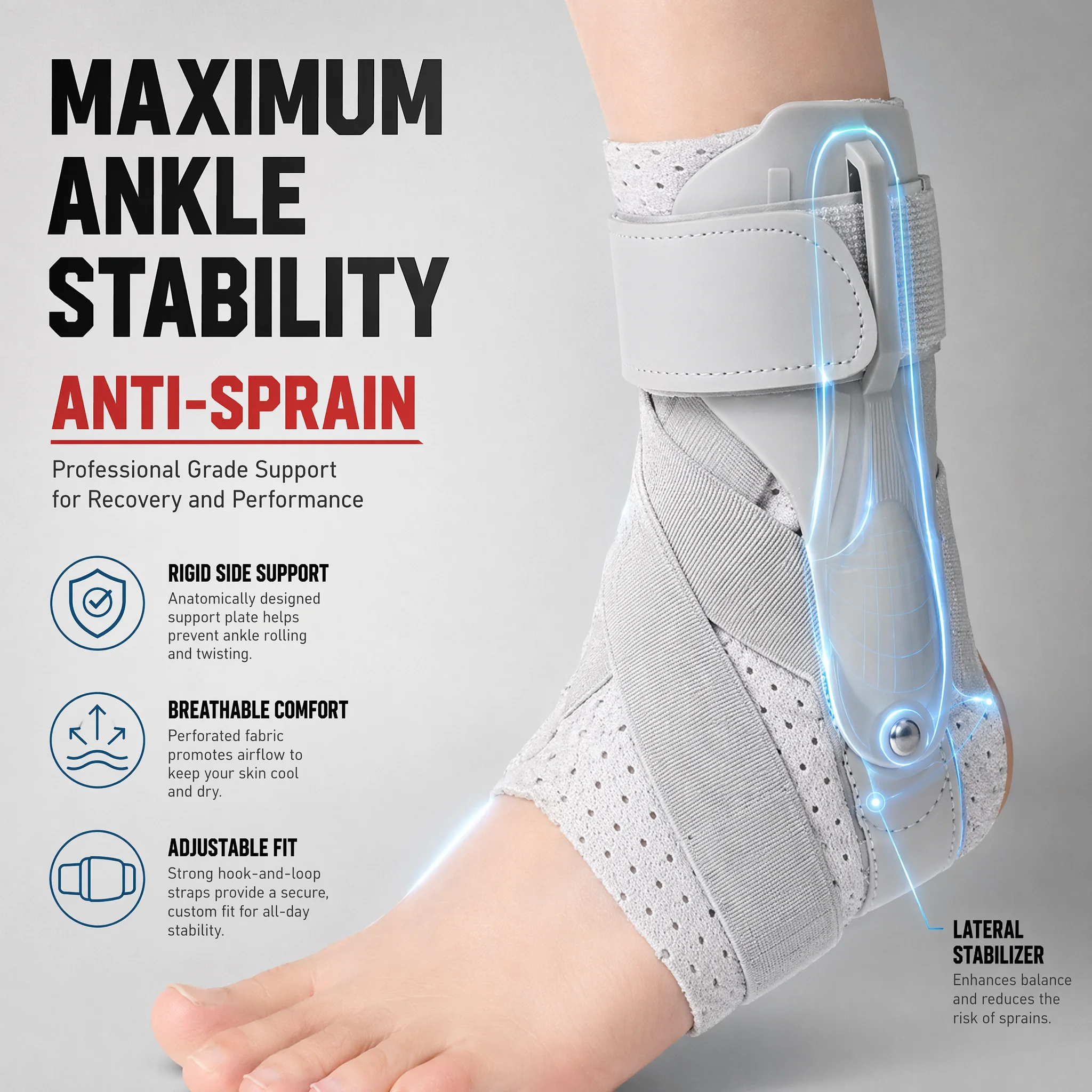 Ankle Brace with Side Stabiliz - Ankle Brace Support avaliação e preço