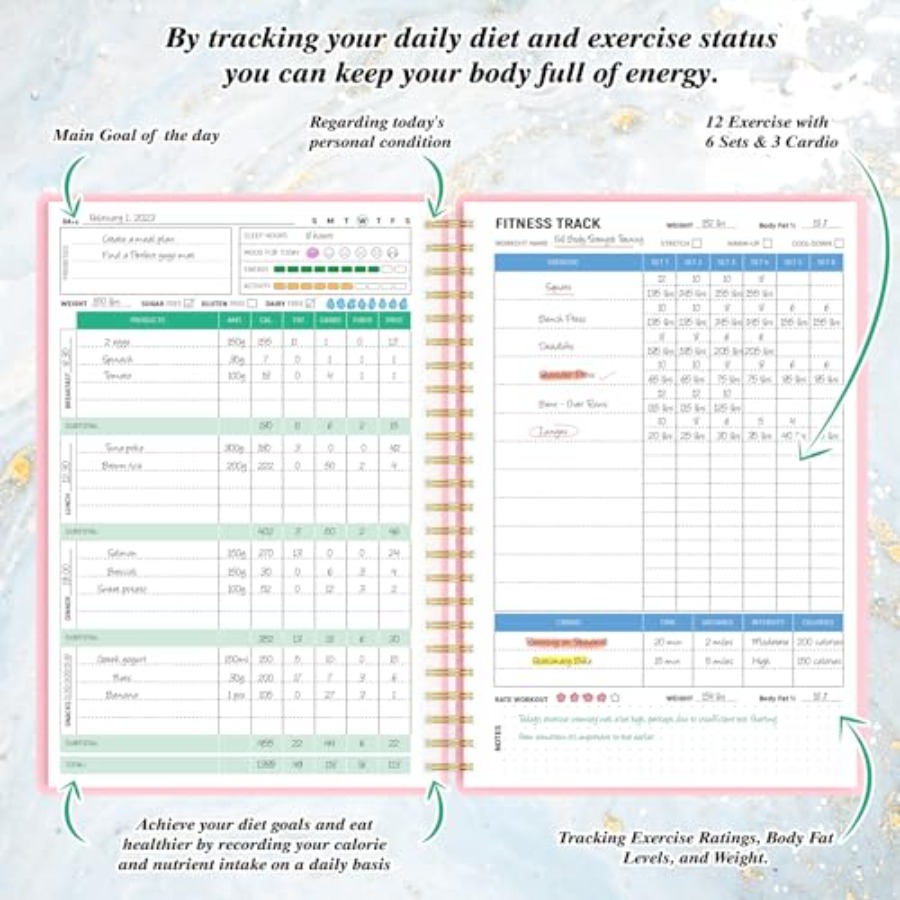 Wellness Planner and Fitness L - Health Wellness Journal Weight Loss avaliação e preço