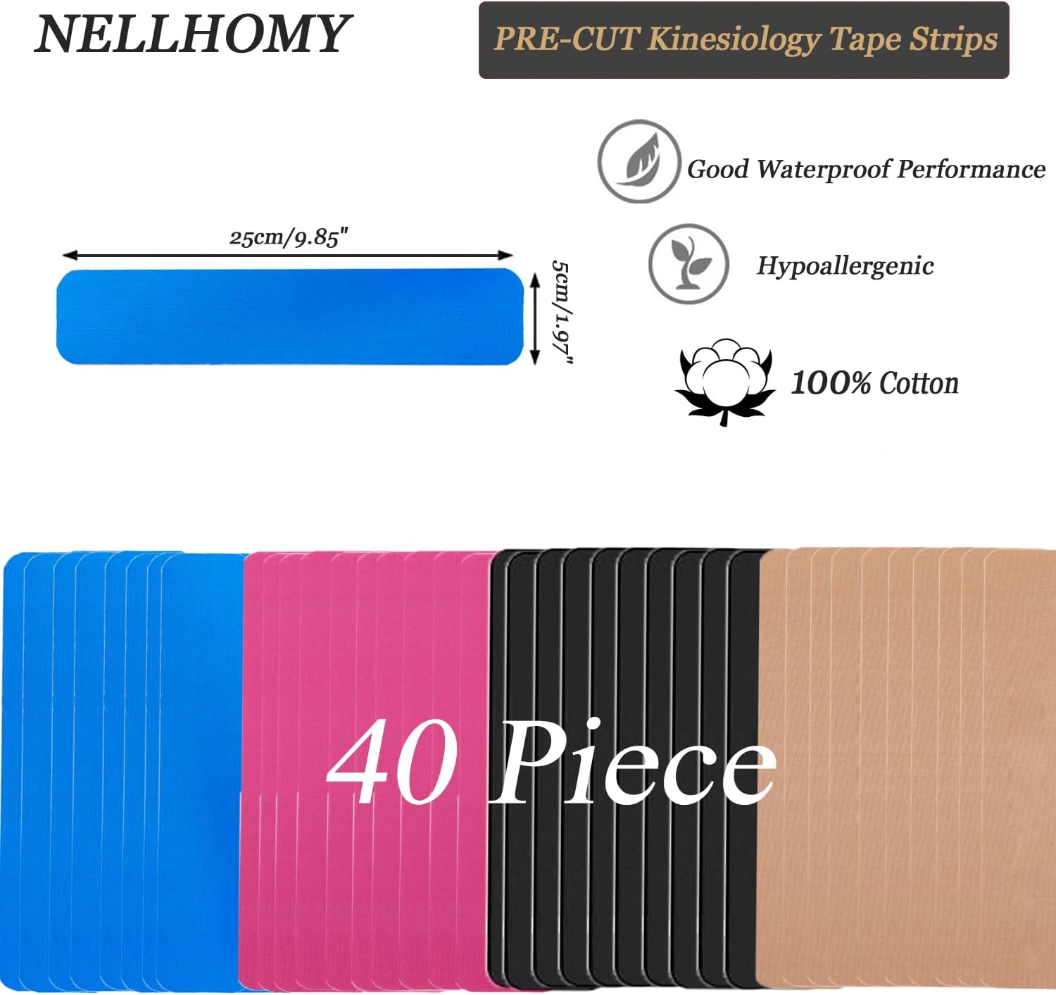 80pcs Sports Tape Cotton Elast - Sports Taping Precut avaliação e preço