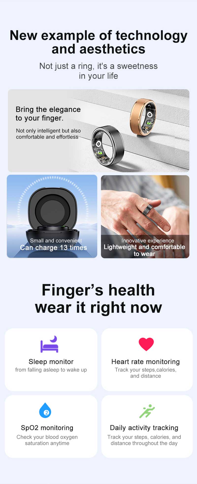 R03 Smart Ring Men Women With  - Women'S Health & Wellness Center avaliação e preço