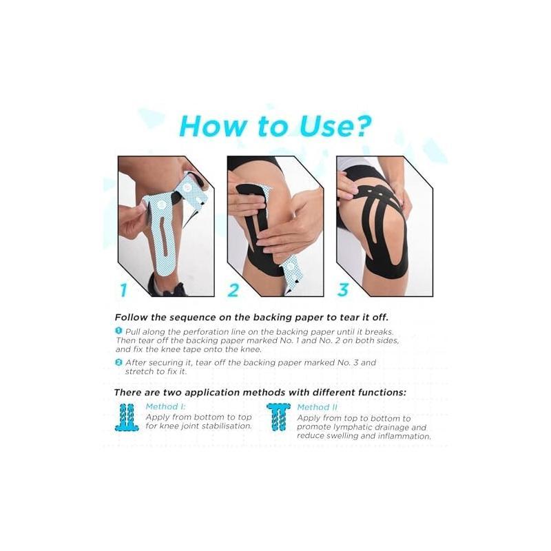 10Pcs Pre-Cut Knee Kinesiology - Sports Taping Precut avaliação e preço